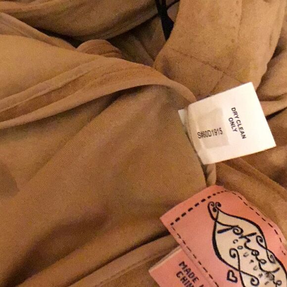 PHOEBE COUTUAL size 2 suede look dress in tan NWOT - Picture 8 of 8